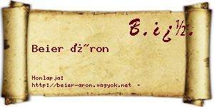 Beier Áron névjegykártya