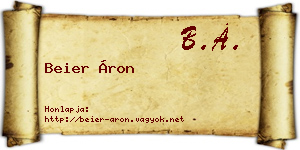 Beier Áron névjegykártya